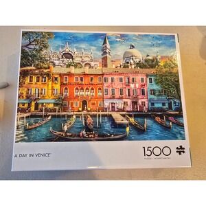 Buffalo Games A Day in Venice 1500 Piece Jigsaw Puzzle Italy Scenic Canal